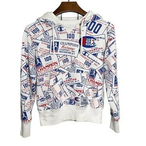 Champion 100 Year Anniversary All Over‎ Print Super Soft Sweatshirt Hoodie Small